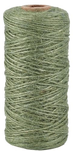SOFPLATE Ficelle de Jute de 328mm 100 Pied/1 m 1 Plis Vert Mer pour Travaux Manuels Bijoux Perles Bracelets Tressage Emballage Cadeau Décoration Jardinage Plantes Grimpantes