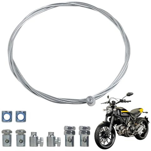 Annlpoy 1.3 mètres Câble d'embrayage Ø1.5mm Universel cable frein velo accelerateur de moto tout-terrain, Compatible avec Motos, Quads et Tondeuses - Kit de Réparation Durable et Polyvalent