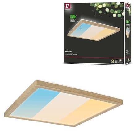 Paulmann 71259 LED Panel Atria Shine IP44 eckig 298x298mm 15,7W 2100lm White Switch Holzoptik Eiche