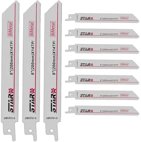 Reciprocating Saw Blades – 150MM 6TPI for Wood Cutting – Compatible with, DeWalt, Bosch, Ryobi & Black and Decker Scorpion Saws – High-Performance Blades for DIY & Professional Use (10PCS)