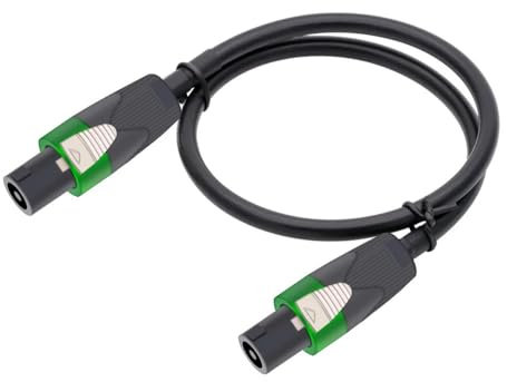 1M-10M Speaker Cable 12AWG Patch Cords - Speakon to Speakon Professional Cables Black Neutrik NL4FX (NL4FC) 12 Gauge Wire(Green,1 m)