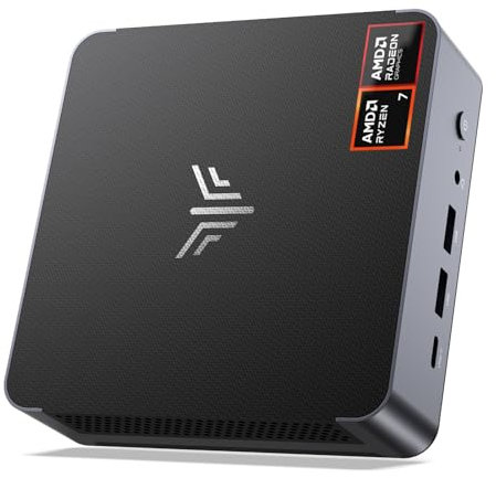 NiPoGi AM21 Mini PC АMD Ryzen 7 8745HS (8C/16T, fino a 4,9 GHz), 32 GB DDR5 5600 MHz 1 TB M.2 NVME SSD Mini Desktop Computer W-11 Pro, АMD Radeon 780M, 4K Display Quad-Screen, 2x HDMI, DP, WiFi 6