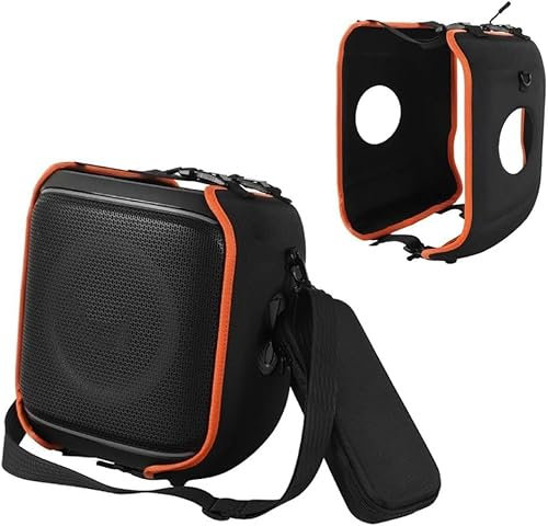 Lautsprecherabdeckung für JBL Partybox Encore 2, Tragbare Hartschalen Schutzhülle aus Eva, Schutzhülle für Unterwegs mit Schultergurt und Mikrofontasche