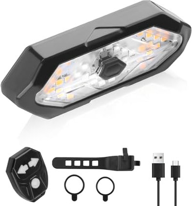Fahrrad Blinker USB Wiederaufladbar Fahrrad Hecklicht mit Horn 120db Wasserdichtes Fahrradrücklicht mit Fernbedienung E-Bike Ultrahelles Sicherheitswarnrad Rücklicht für die Nacht