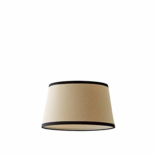 ValueLights | Aspen Linen Black Trim Tapered 25cm Easy Fit Pendant Lamp Shade | Ceiling Lights, Home Décor & Improvement Essential