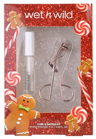 Wet n Wild Curl and Dazzle Kit, Augen Make-up Set mit Wimpernzange + Transparenter Gel-Mascara für Wimpern und Augenbrauen mit Nährstoffreicher Formel