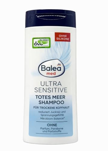 Balea med Ultra Sensitive Totes Meer Shampoo – für trockene & empfindliche Kopfhaut – ohne Silikone, Parfum & Parabene – beruhigend & juckreizlindernd