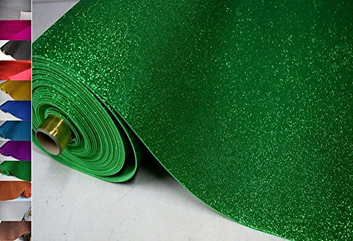 StoffBook MOOSGUMMI GLITZER METERWARE 2MM BASTELMATERIAL STOFF STOFFE, D236 (Grün)