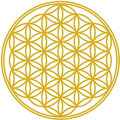 Samunshi® Lebensblume Wandtattoo Blume des Lebens Aufkleber Wandbild Blumen Wandsticker Yoga Sticker Wanddeko 60 x 60cm goldmetalleffekt