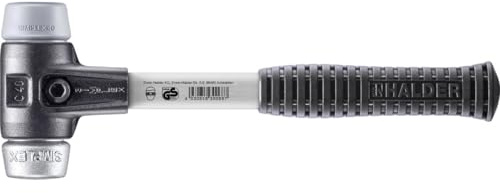 SIMPLEX-Schonhammer, TPE-mid/Weichmetall; mit verstärktem Tempergussgehäuse und Fiberglasstiel | D=40 mm | 3739.040