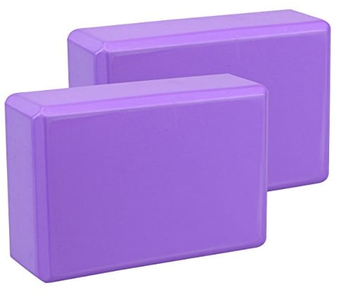 EXERZ Bloques de Yoga - Pack de 2 Ladrillos de Espuma Antideslizantes, Ligeros y Resistentes para Yoga, Pilates,Púrpura
