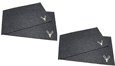 GILDE Handwerk Platzset 4er Set mit Hirschstickerei grau rechteckig 45x35 cm