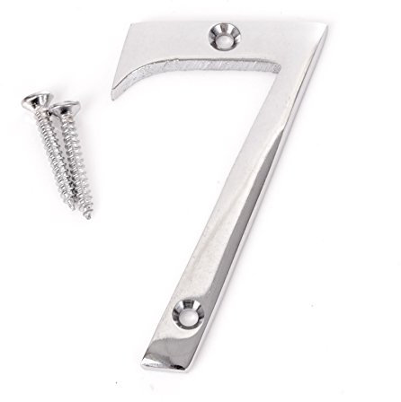 3 Polished Chrome House Number 7 Front Door Building Porch Gate Address Seven