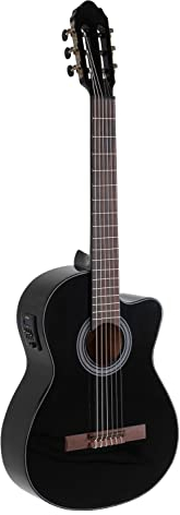 E-Akustik Klassikgitarre Student Schwarz