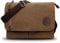 CHEREEKI Men's Canvas Shoulder Bag, Messenger Bag for Work, School, Travel (Suitable for 13.3 Inch Laptop), Brown, M, Shoulder strap