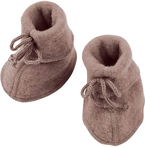 Engel Natur, Baby-Schühchen Fleece, 100% Wolle (kbT) (1 (50/56), Walnuss Melange)