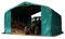 TOOLPORT Weideunterstand 6x6 m PVC Plane 850N wetterfester Unterstand Lagerzelt grün für Erduntergrund