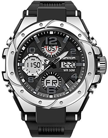 rorios Herren Militär Sportuhr Digital Quarz Uhr mit Silikon Armband Digitaluhren für Männer Jugendliche Elektronische Uhr mit Alarm Timer