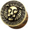 Taffstyle Ohr Plug Flesh Tunnel Piercing Ohrpiercing Organischer Holz Antik mit Löwe vergoldet Gold 10mm