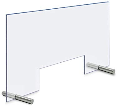 BISKAMI Spuckschutz mit Durchreiche - Spuckschutzwand - Spuckschutzscheibe (80x60cm)