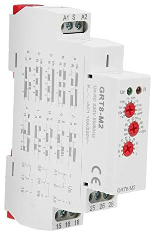 EVTSCAN Latest GRT8-M2 AC 220V Multifunctional Delay Time Relay, with 10 Functions DIN Rail Mount for Industrial Equipment, Lighting Control, Heating Element Control, Motor, Fan Control
