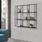 [en.casa] Wandregal Jelsa Schweberegal Wandboard Eisen Industriedesign 100 x 18 x 110 cm Metallregal mit 9 Ablageflächen Schwarz