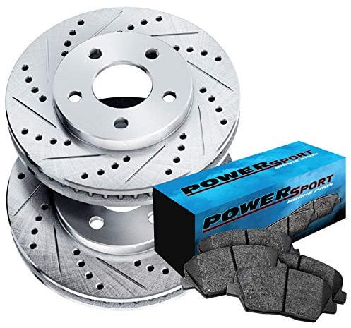 PowerSport Hinterradbremsen und Rotoren-Kit | Bremsbeläge hinten | Bremsscheiben und Bremsbeläge | halbmetallische Bremsbeläge und Rotoren | passend für Dodge Ram 1500 2004–2006