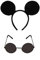 jokeshop 3 Blind Mice Set (Mouse Ears on Headband & Black Glasses) Fancy Dress World Book Day Animal Adults Animal Accessory