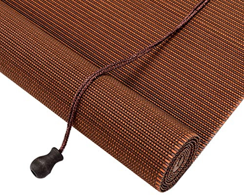 KUISOGAN Bambusrollo,Lichtfilternde Bambus Raffrollo Verdunkelungsvorhang,Anhebbare des Bambus Rollo,Fensterrollo Sichtschutz/Atmungsaktiv,Rollo Bambus für Balkon-Veranda-Dekor (W150xH180cm/W59 xH71)