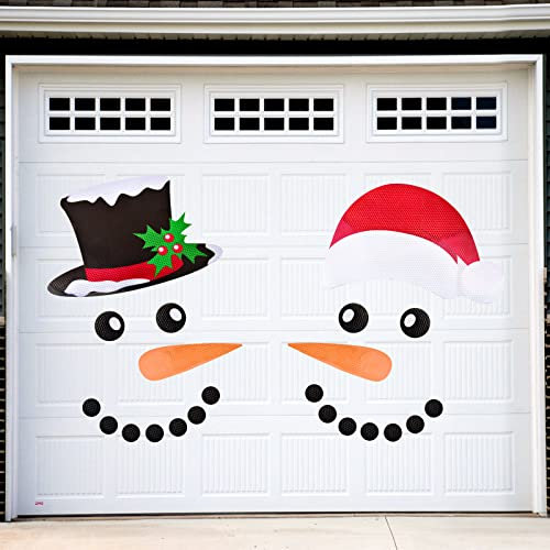 V·Colokishi 22 Pcs Magnet Merry Christmas Decorations, Garage Door & Refrigerator Decals, Reflective Snowman Decor Stickers