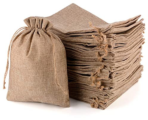 CLTPY 30 Stück Jutesäckchen 20x30 cm mit Kordelzug, Geschenktüten Baumwollsäckchen Stoffsäckchen für Adventskalender Geschenksäckchen für Schmuck Hochzeit Mitbringsel Weihnachten