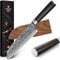 XINZUO 17.6cm Damaskus Santokumesser, Profi Damastmesser Kochmesser 67 Schichten Damaststahl Chefmesser, Scharfe Klinge Küchenmesser- ergonomischer Pakkaholz Griff -mit Walnussholz Magnetscheide