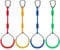 4 Stück Turnringe Kinder, Morwealth Klettern Ringe Trapeze Schaukel Bar Ringe, Gymnastik Seilringe Gym Rings für Ninja-Zubehör-Set für den Garten (Varios Colores)