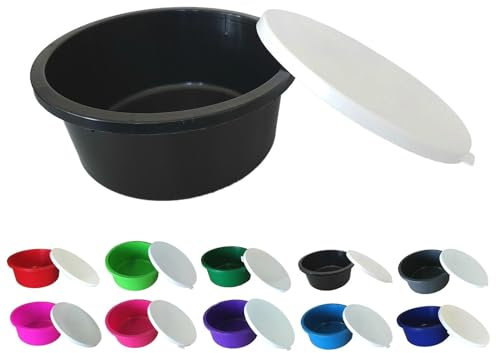 NETPROSHOP Müsli Schale 2 Liter Schüssel mit weißem Deckel Lebensmittelecht, Farbe:Schwarz
