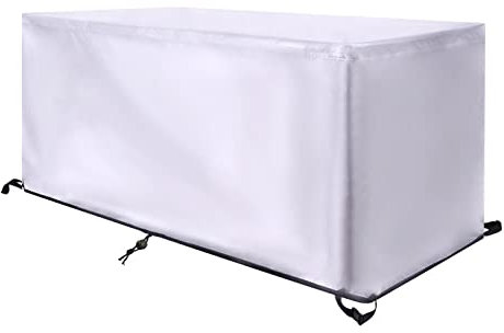 Gartenmöbel Abdeckung LxWxH:280x160x70cm Wasserdicht Reißfesten 420D Oxford Gewebe Outdoors Gartenmöbel Schutzhülle für Gartenmöbel Sets Tische und Stühle Sofa,Gartentisch Abdeckhaube-Silber grau