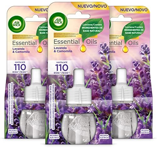Air Wick Eléctrico - Pack de 3 Recambios de Ambientador para casa con aroma a Lavanda