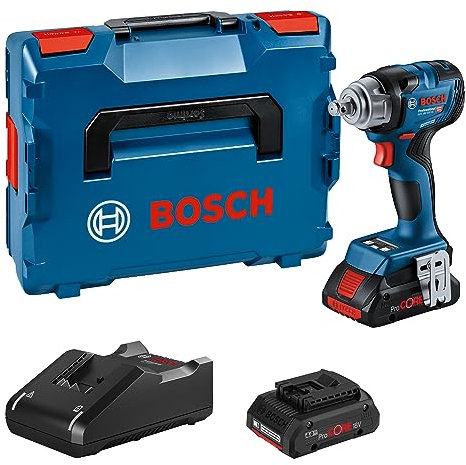Bosch Professional 18V System Akku Drehschlagschrauber GDS 18V-330 HC (330 Nm Anziehmoment und 560 Nm Losbrechmoment, inkl. 2x 4.0Ah ProCORE Akku, Ladegerät, Bluetooth Low Energy Modul, L-BOXX)