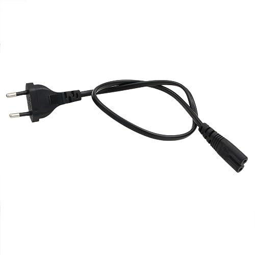HangTon - Cable de alimentación (enchufe europeo, CEE7/16 a IEC320 C7, figura 8, para ordenador portátil, PS4, LED, TV, lámpara de altavoz, monitor de impresora electrodomésticos, 12 pulgadas.