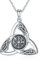 YAFEINI Wikinger Halskette 925 Sterling Silber Keltischer Knoten Anhänger Kette Vegvisir Anhänger Halskette Wikinger Amulett Schmuck für Herren Damen (Keltischer Halskette)