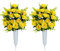 SIFOEL 2 pezzi cimitero commemorativo artificiale fiori rosa bouquet con vaso per cimitero lapidi decorazione (Yellow)