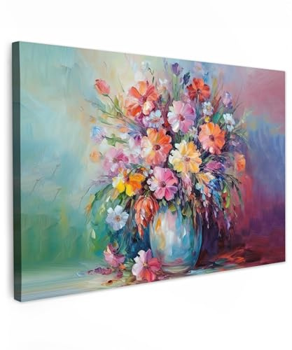 MuchoWow© Quadri Grandi Dimensioni Quadretti Da Parete Quadro Moderno | 30x20 cm - Camera Da Letto Stampa Foto Su Tela Soggiorno Cornice DecorazioniFiori - Arte - Pittura - Primavera - Bouquet