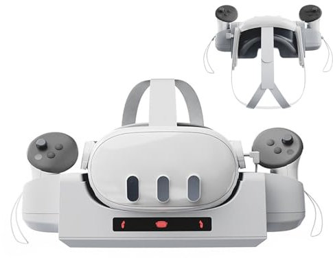 Charging Dock Station compatibile con Oculus/Meta Quest 3 caricabatterie auricolare di ricarica e controller staffa di ricarica stand per Quest 3 accessori