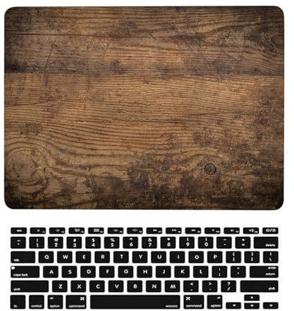 Coque Compatible avec Macbook Pro 13 Pouces Modèle A1278 avec CD-ROM 2012 2011 2010 2009 2008, Plastique Case Rigide Housse Étui & Protection Clavier, Bois Brun