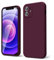 oakxco for iPhone 12 Mini Case Liquid Silicone, Soft Rubber Gel Elegant Aesthetic Basic Simple Cover, Thin Slim TPU Matte Solid Color Plain Smooth Case for Women Men Girl, Burgundy Plum Wine