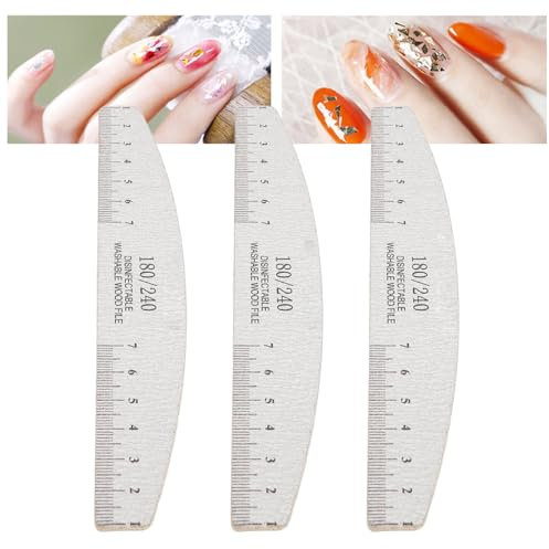 50 Limas de Uñas, Limas de Uñas de Grano 180 240 para Uñas Acrílicas de Gel o Uñas Gruesas, Limas de Uñas de Doble Cara, Limas Pulidoras de Uñas, Herramientas de Manicura,