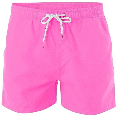Short Homme Sport Plage Casual Bain Taille Haute Cordon Elastique Funky Outdoor Ete Lightweight Pas Cher Boxer Mode Rose M