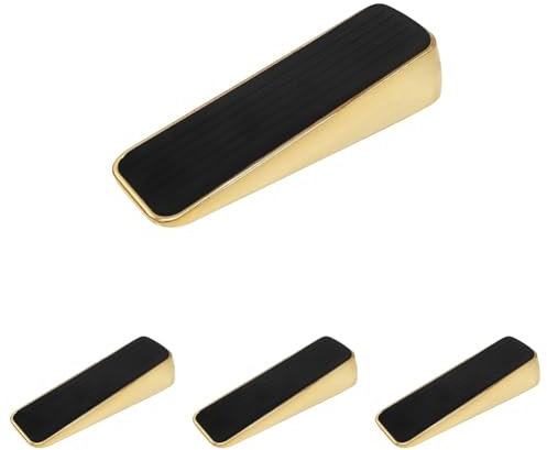 Select Hardware 03313 Decorative Rubber Brass Stop, Wedge, Anti Slip Door Holder (Pack of 4)