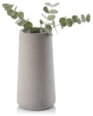 Beske-Manufaktur Vase 'Eiskar', handgefertigte Vase aus Beton | in 3 Größen | in 5 Farben | Handarbeit aus Deutschland (L, Betongrau)