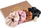 (4 Stück) Lolalet Haargummis Scrunchies mit Reißverschluss Tasche für Damen, Haargummi Weich Elastisch für Damen Frauen Mädchen - A