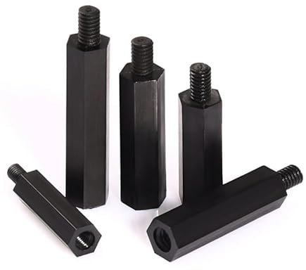 30/50pcs M3 M4 Length 5-50mm Black Nylon Hex Male Female Standoff Threaded Pillar Mount PCB Motherboard Gasket Insulated Plastic Spacer Screw(22mm (50Pcs),M3 (Thread 6mm))